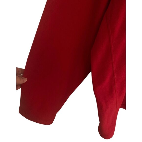 LANDS' END Red Quarter Zip Men's Anyweather Pullover Long Sleeve Fleece Size XXL - Picture 4 of 7